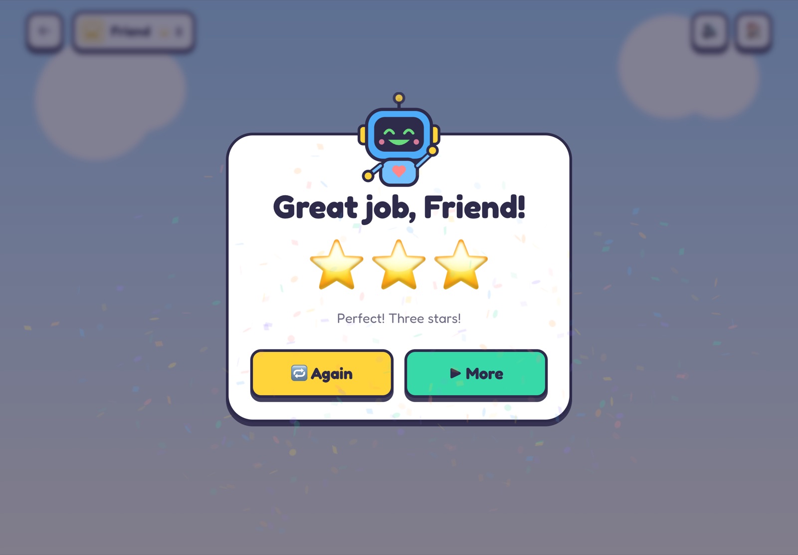 Bit cheers "Great job!" with three stars